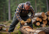 Bois le plus dur à fendre : astuces pour l’exploiter efficacement Homme d'âge moyen coupant un bois dur en forêt avec une hache