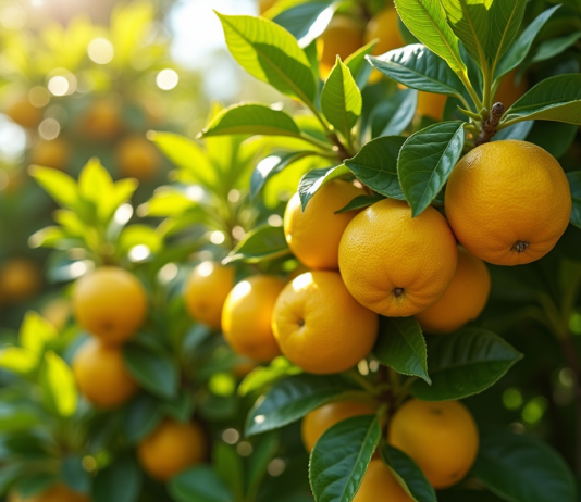 Citronnier des quatre saisons : pour un jardin fruitier toute l’année Un citronnier mature dans un jardin ensoleille avec citrons jaunes