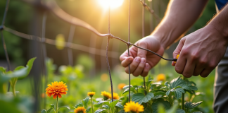 Installation d'une clôture solide autour d'un jardin verdoyant