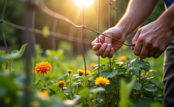 Protéger son jardin : techniques efficaces contre les intrusions nuisibles Installation d'une clôture solide autour d'un jardin verdoyant