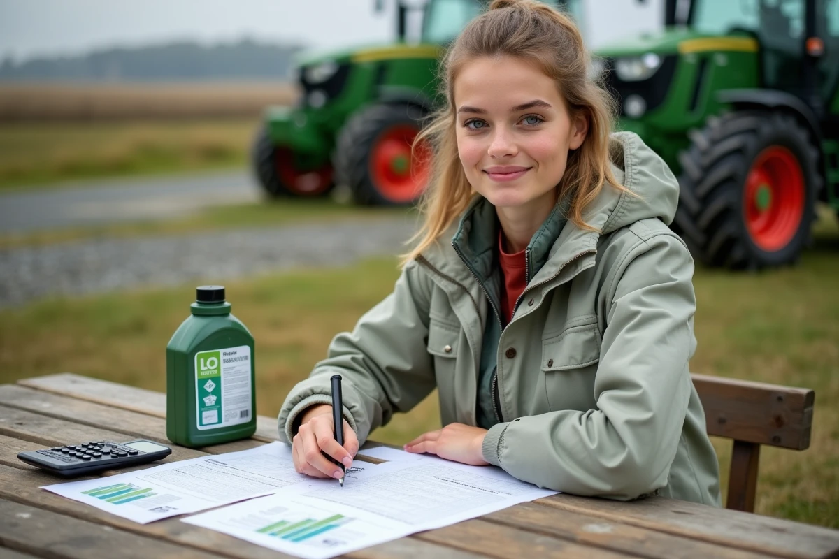 Jeune agronome travaillant sur un tableau avec glyphosate